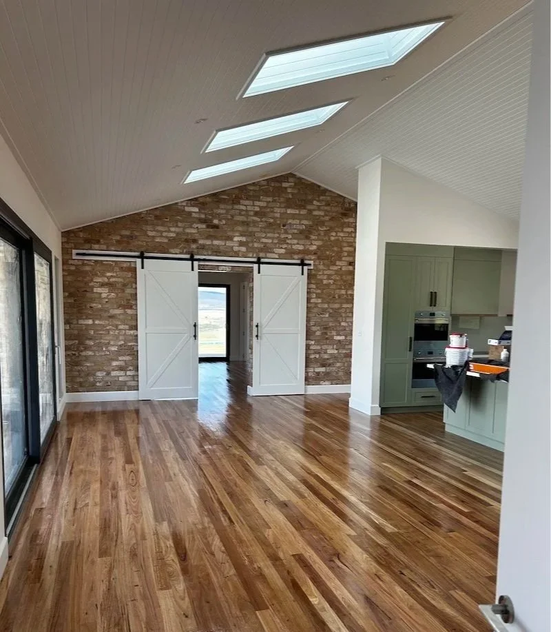 Sanded hardwood floors in contemporary Shoalhaven home, floor finishing results