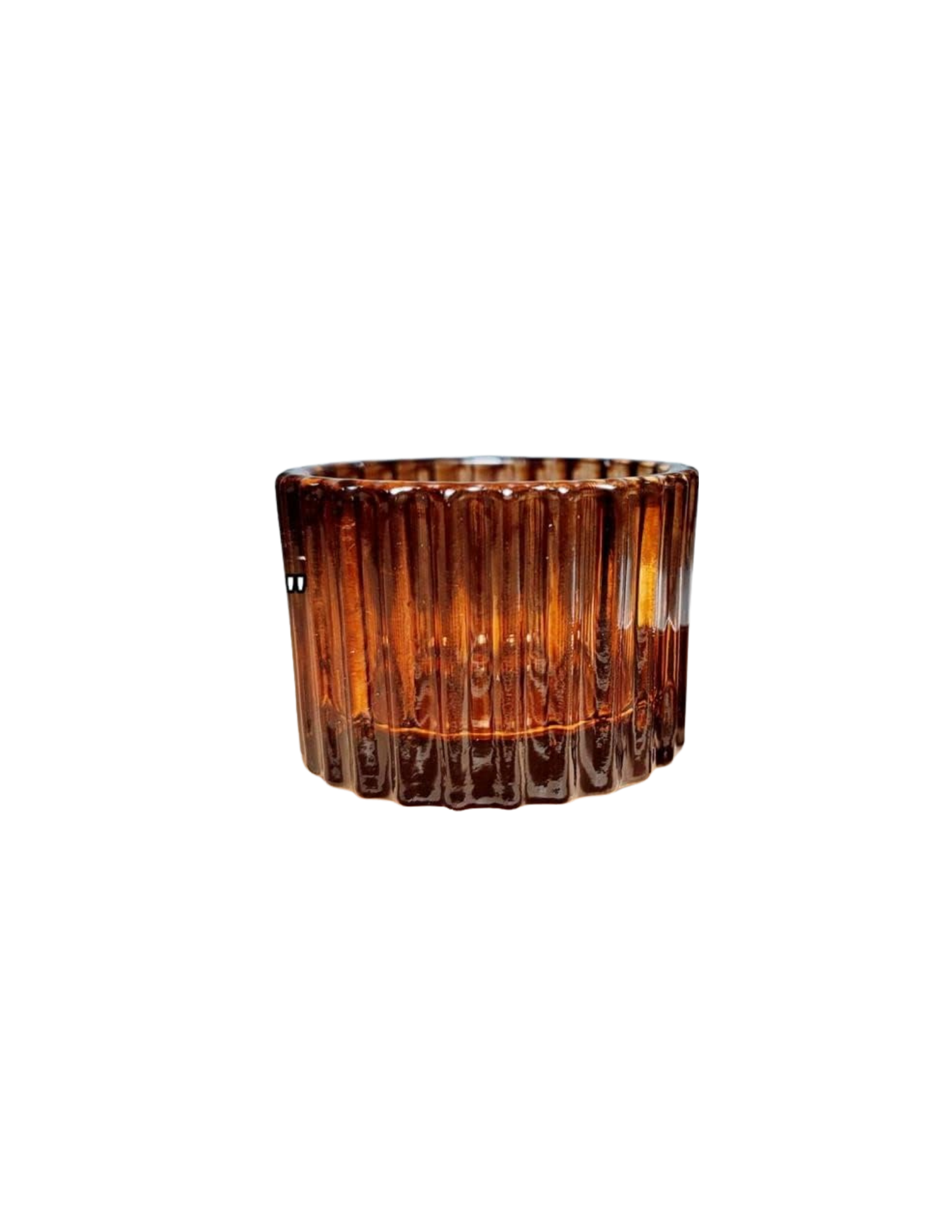 Small Ribbed Amber Votive Candle Holder 
Qt. 100 $3 per set of 6