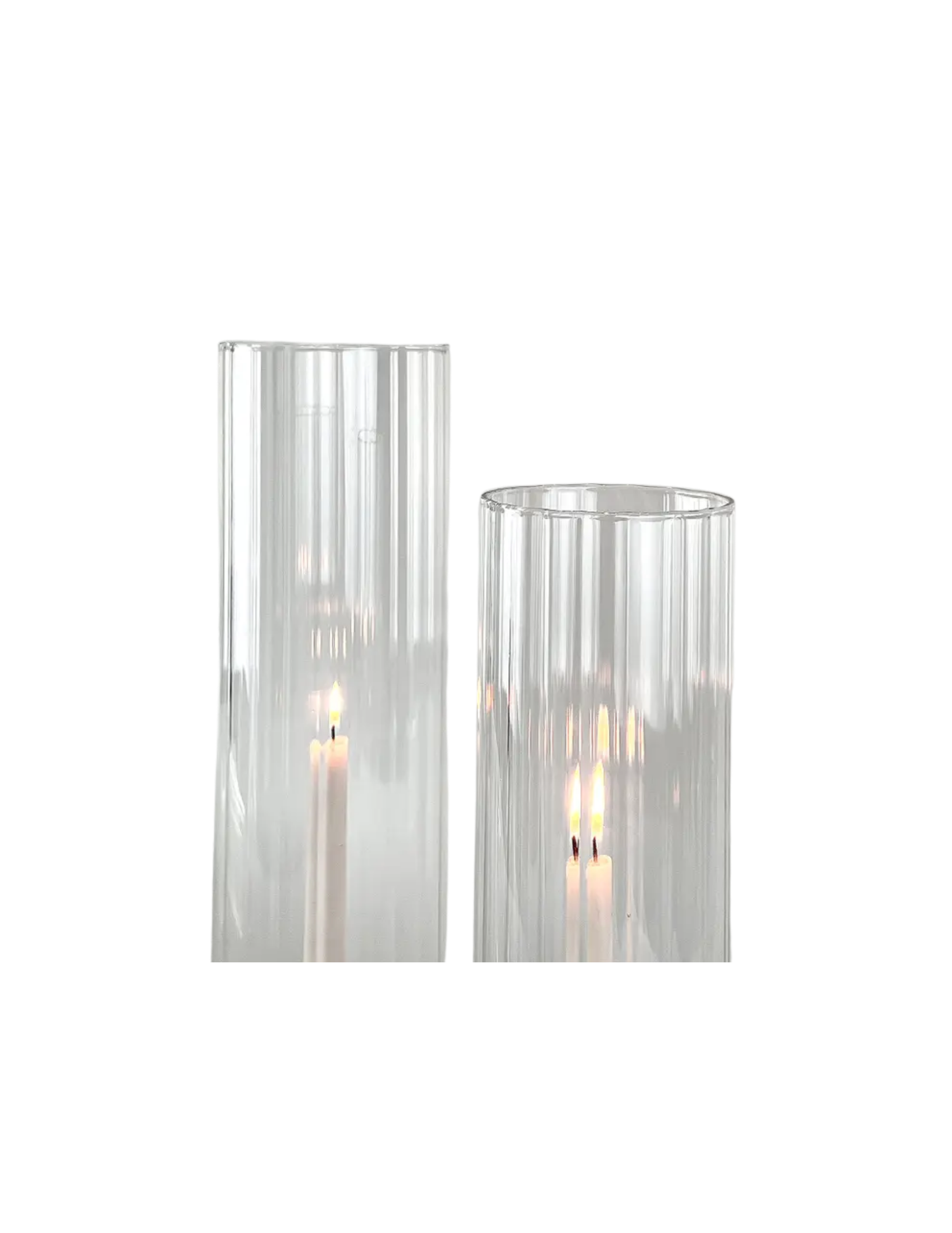 Pleated Glass Chimney $3 per chimney or $5 with candle holder and taper candle