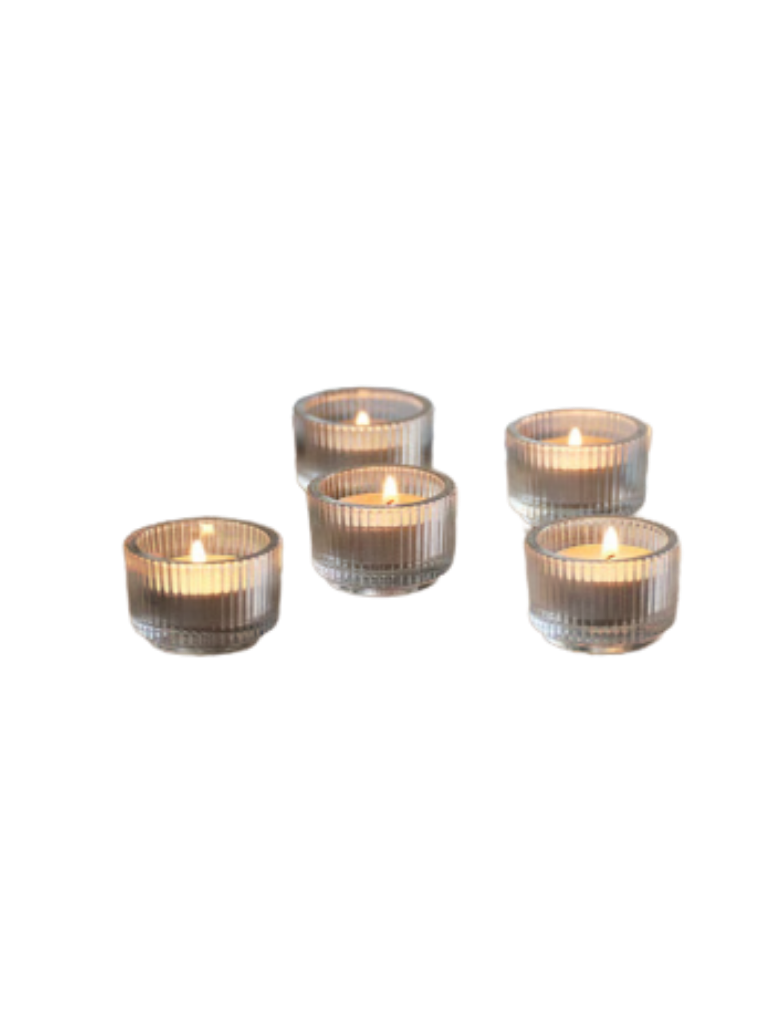 Small Ribbed Clear Votive Candle Holder  Qt. 100 total $5 per group of 6 