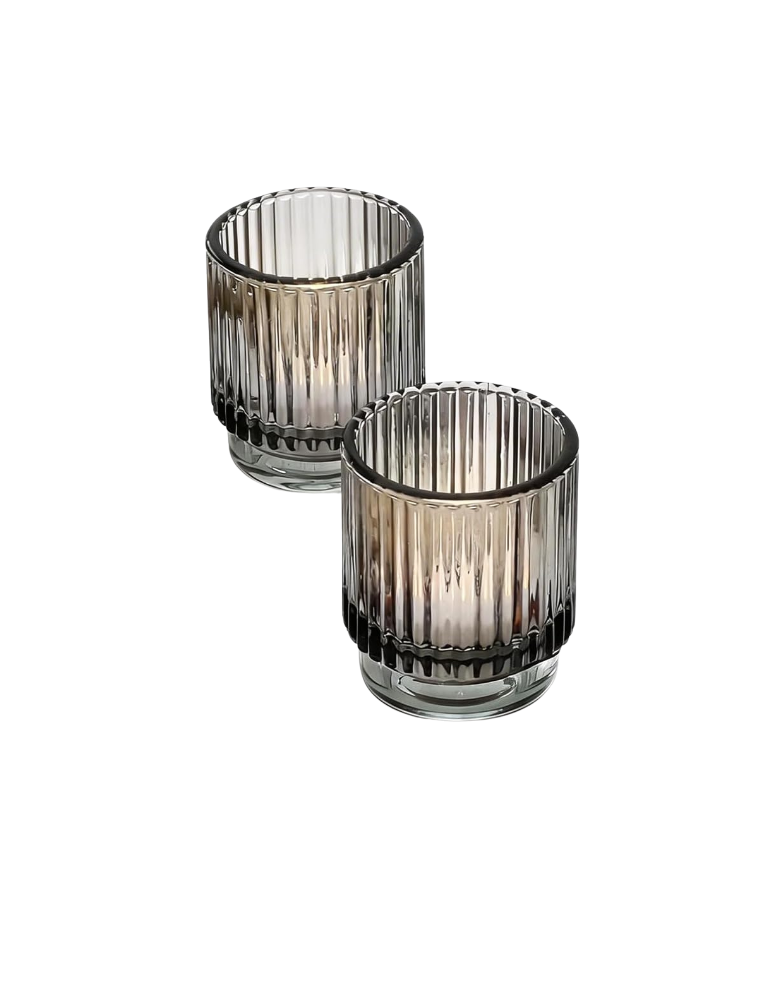 Smoke Ribbed  Votive Candle Holder Qt. 46 $5 per group of 6 