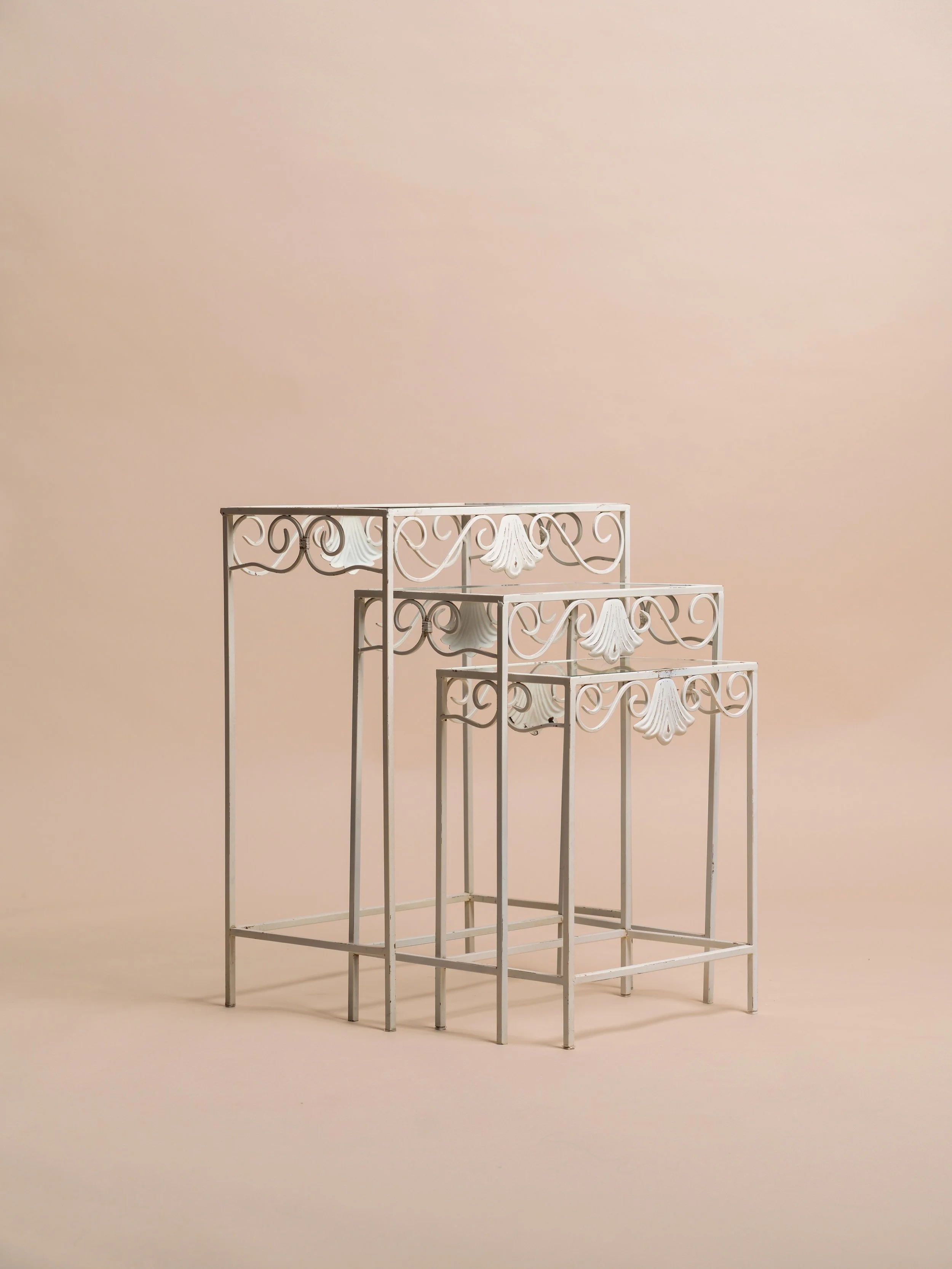 Vintage Nesting Table Set | Cream