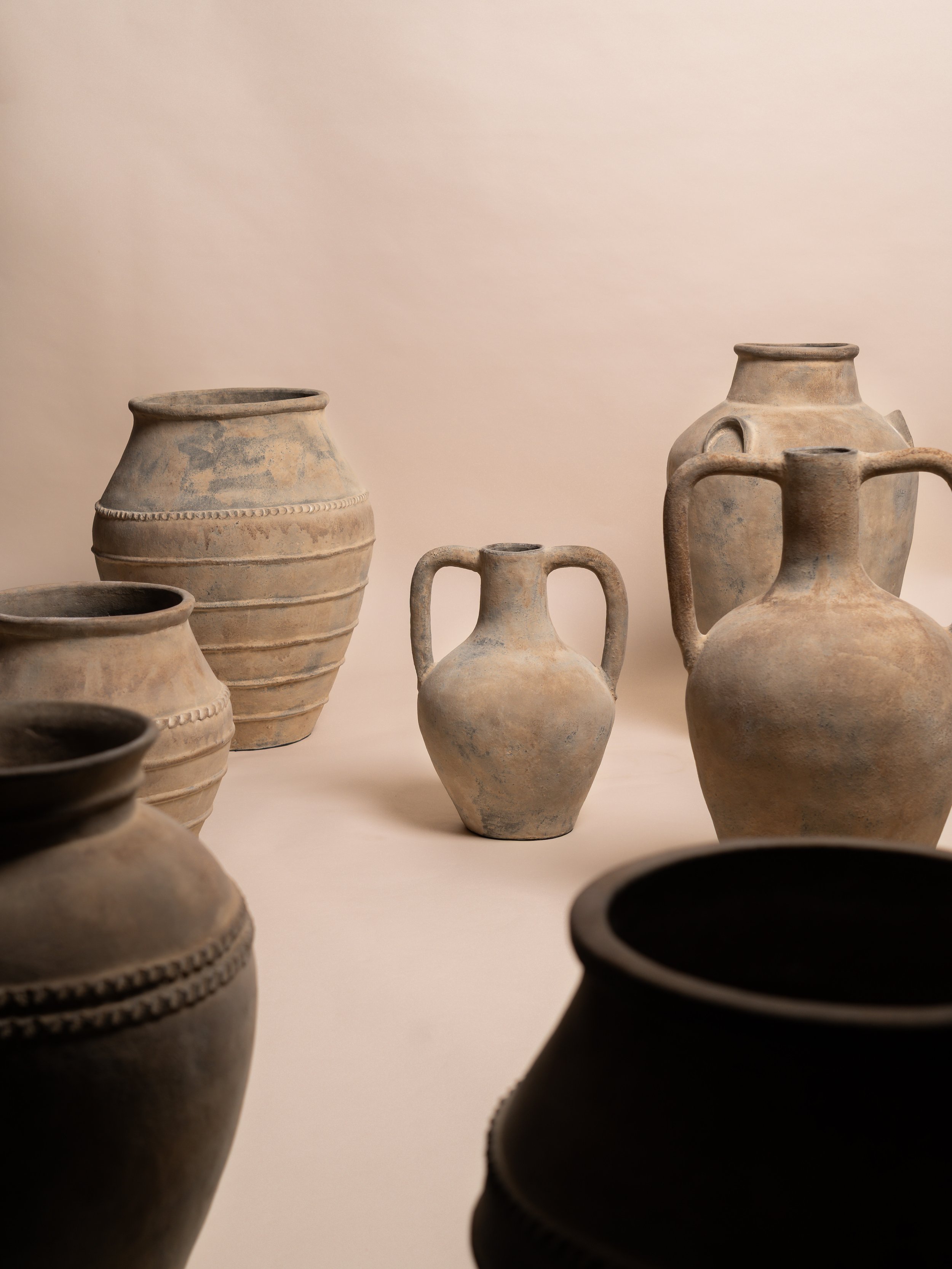 Natural Tuscany pot with the complete natural pot collection — event décor hire Taranaki