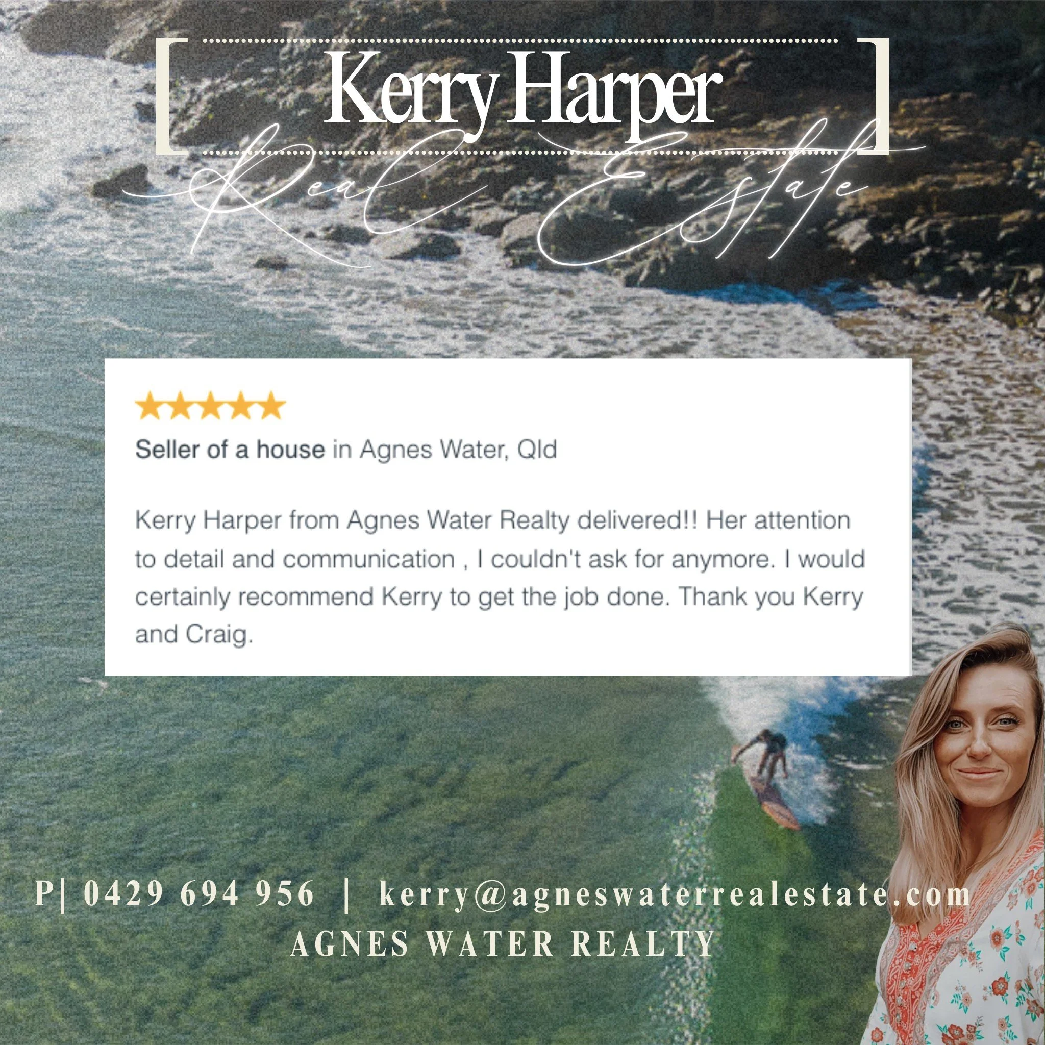 Kerry Harper Agnes Water Real Estate Agent with 5 Star Reviews