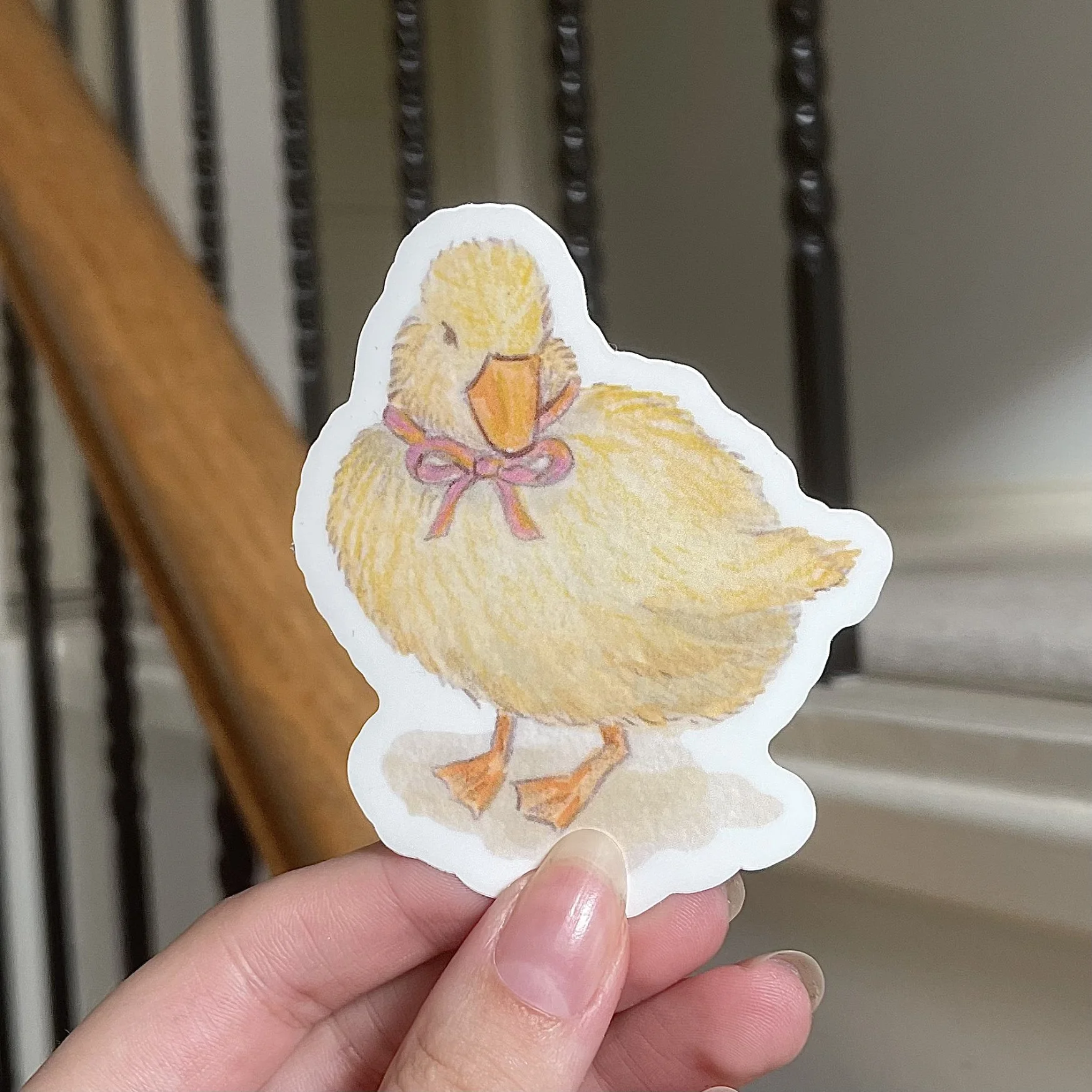 Chick with a Bow Sticker