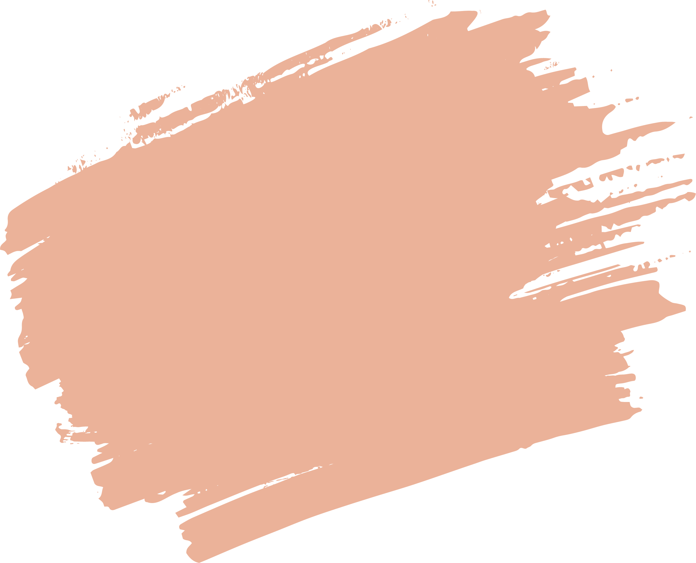 A broad, irregularly shaped brushstroke in a light pink color on a black background.