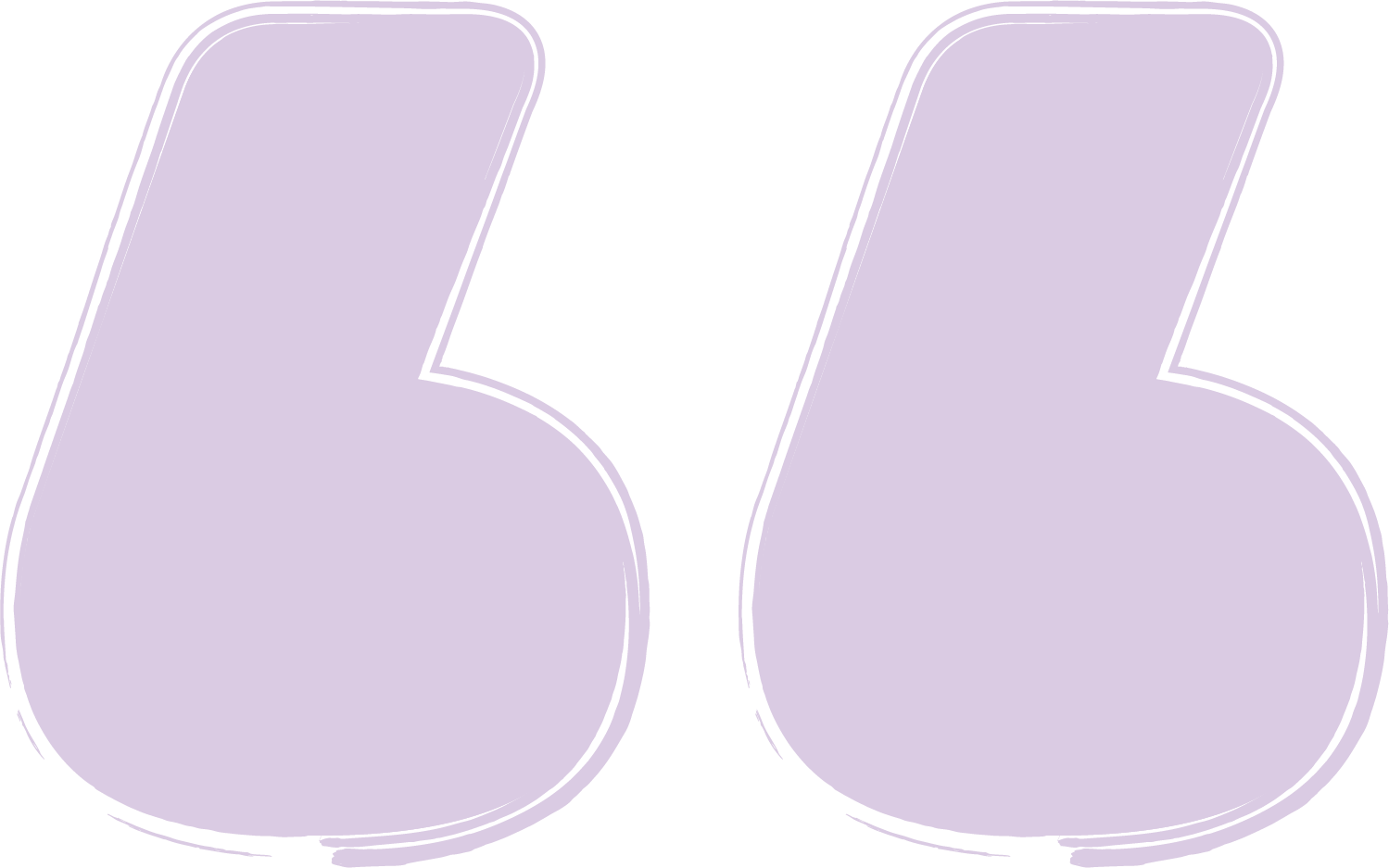 Large, stylized purple number 66 with black outline on a black background.