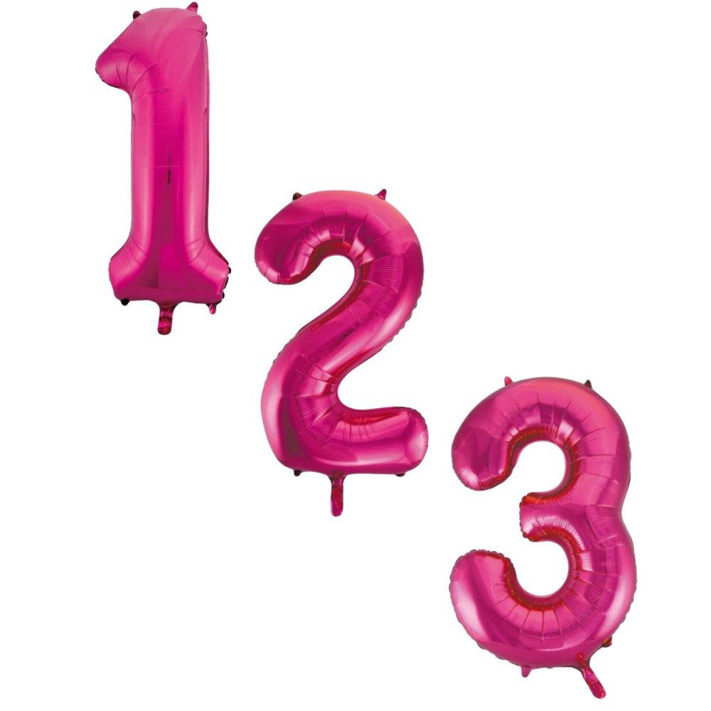Large Foil Number - Hot Pink
