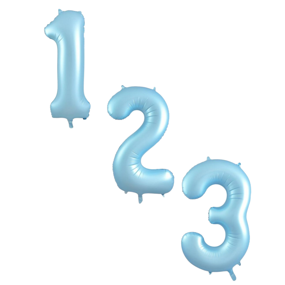 Large Foil Number - Pastel Matte Blue