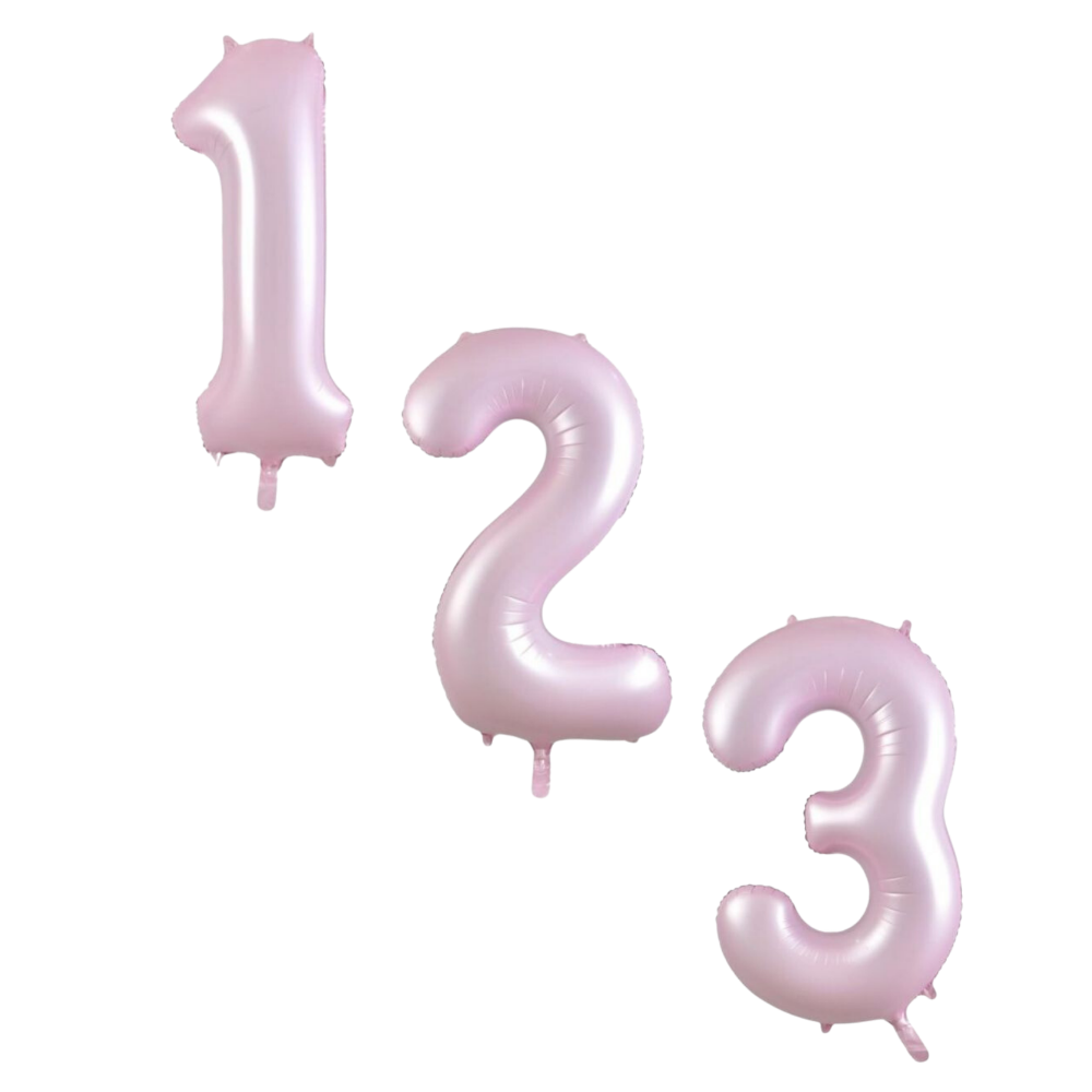 Large Foil Number - Pastel Matte Pink