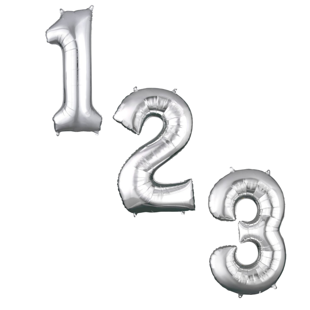 Large Foil Number - Silver