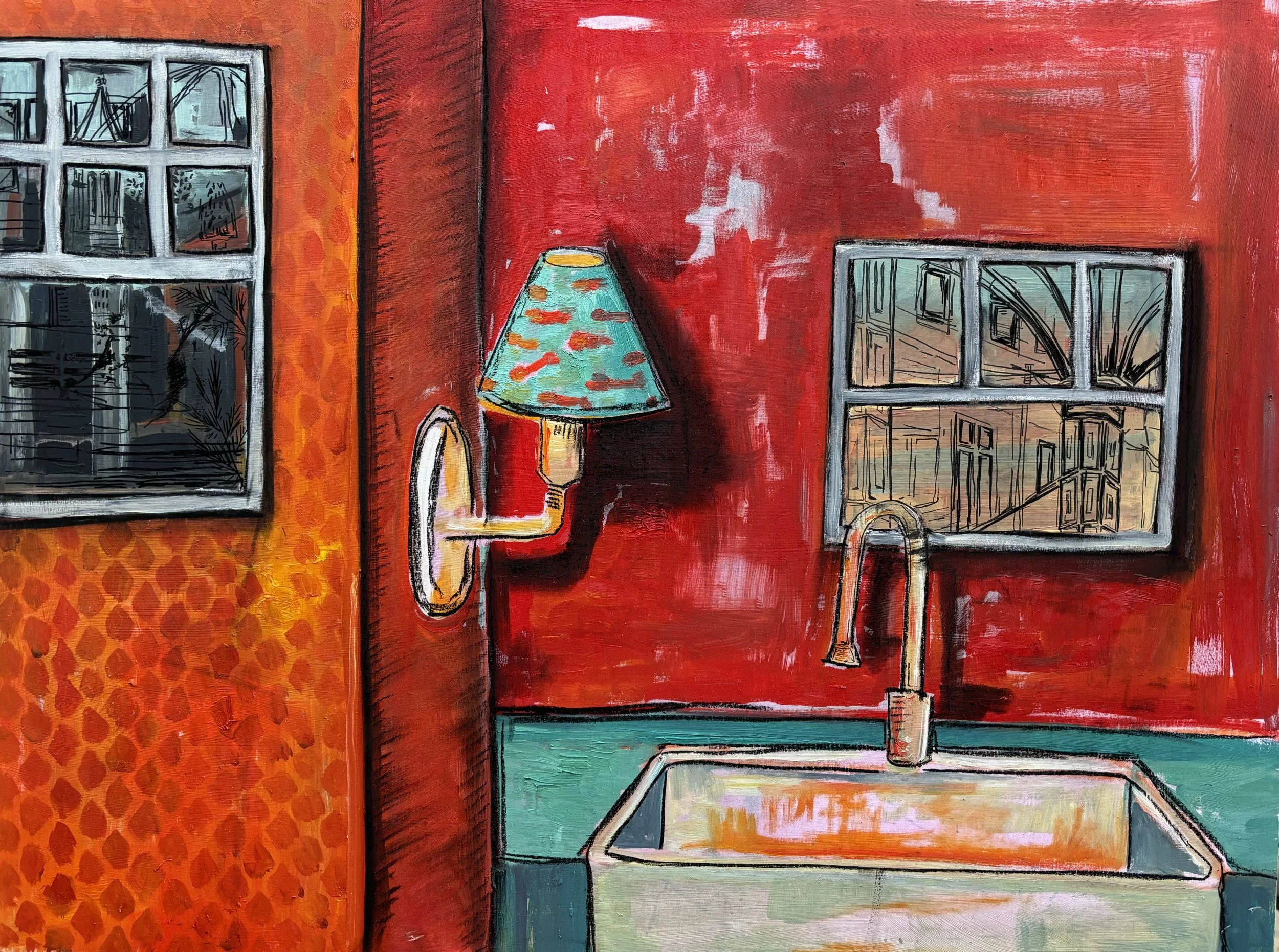 Everywhere All At Once | mixed media on Panel | 18” x 24”