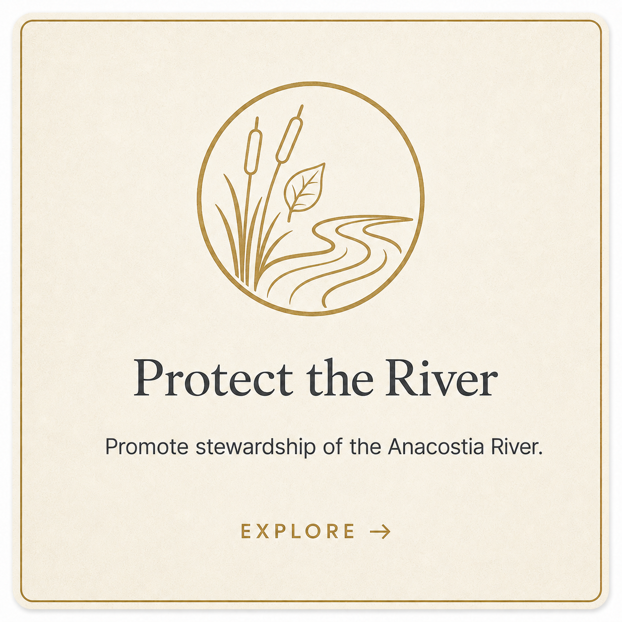 Protect the River - promote stewardship of the Anacostia River