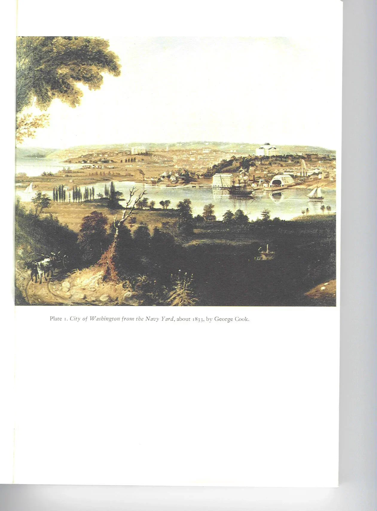 Historic 1839 artwork depicting the Eastern Branch of the Potomac, the waterway now known as the Anacostia River.