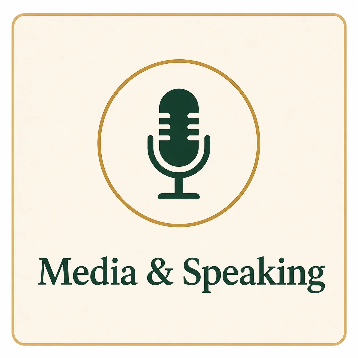 Media and Speaking contact option card with a microphone icon.