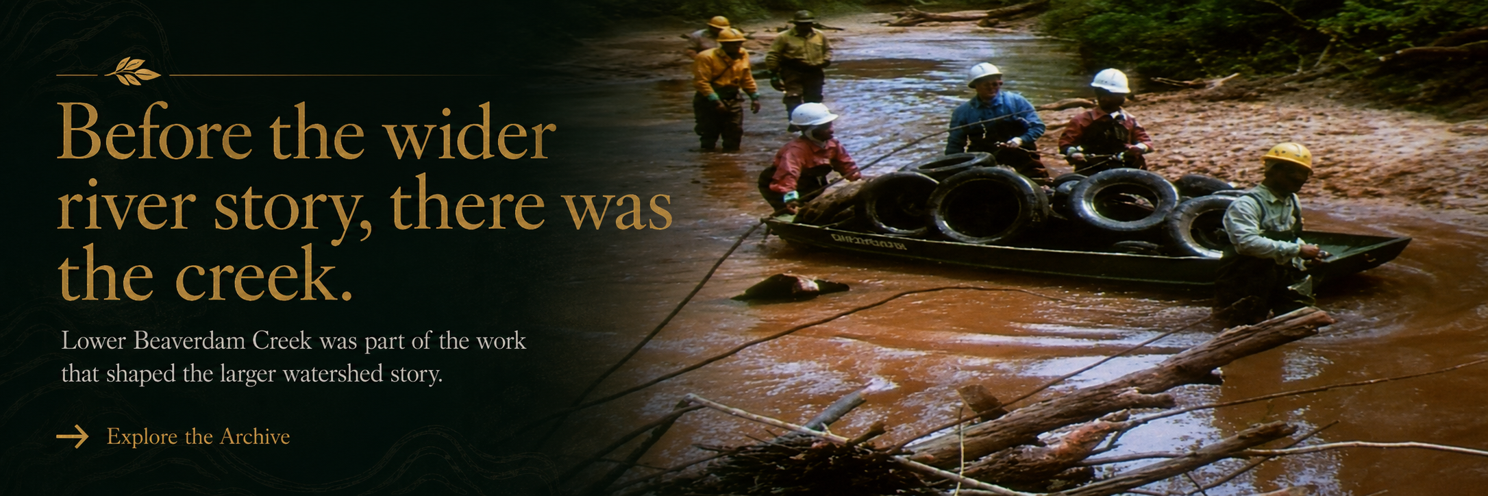 Before the Eagles chapter graphic introducing early Anacostia watershed restoration work