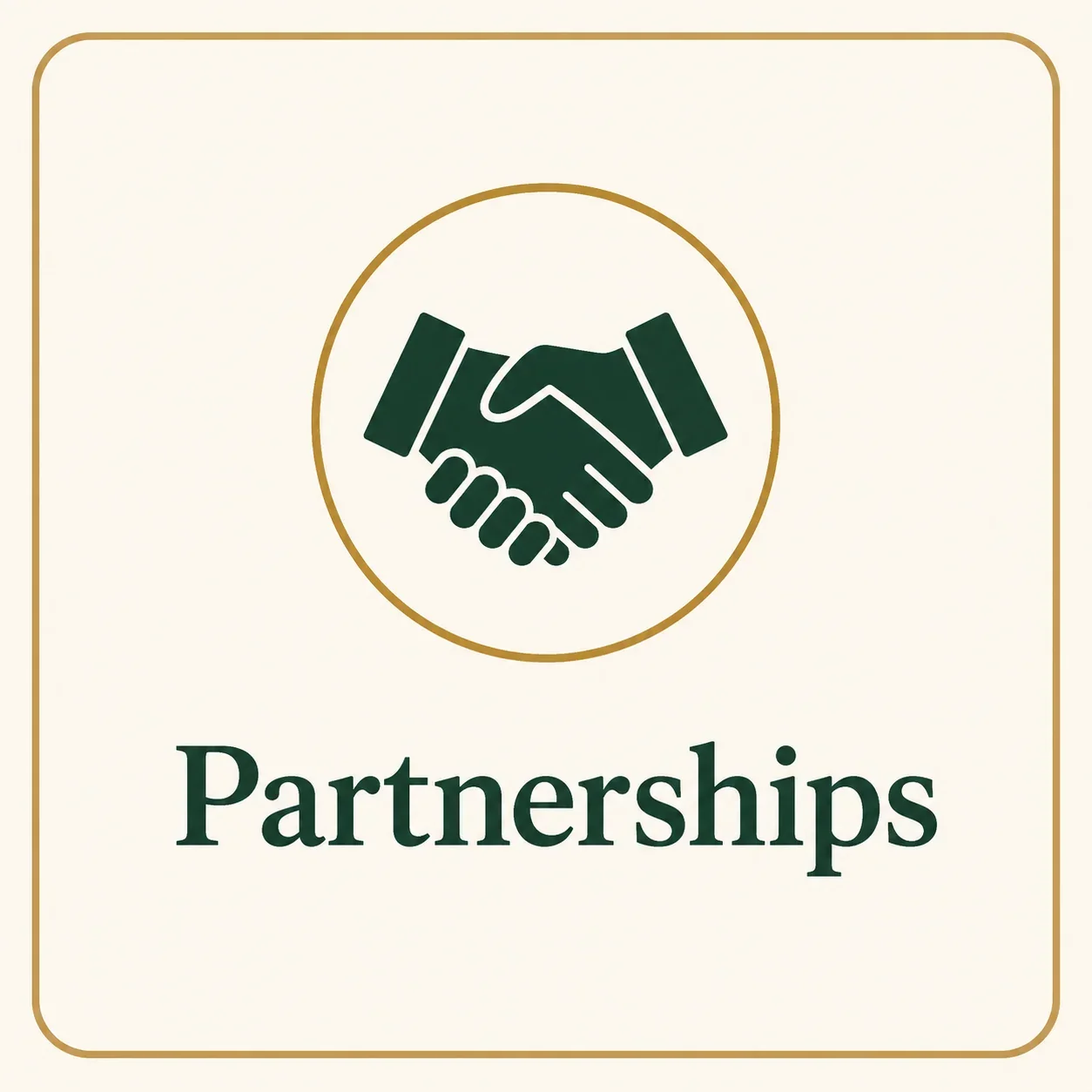 Partnerships contact option card with a handshake icon.