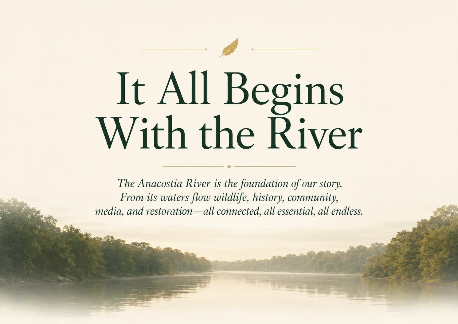 The Anacostia River is the foundation of our story—wildlife, history, community, media, and restoration, all connected