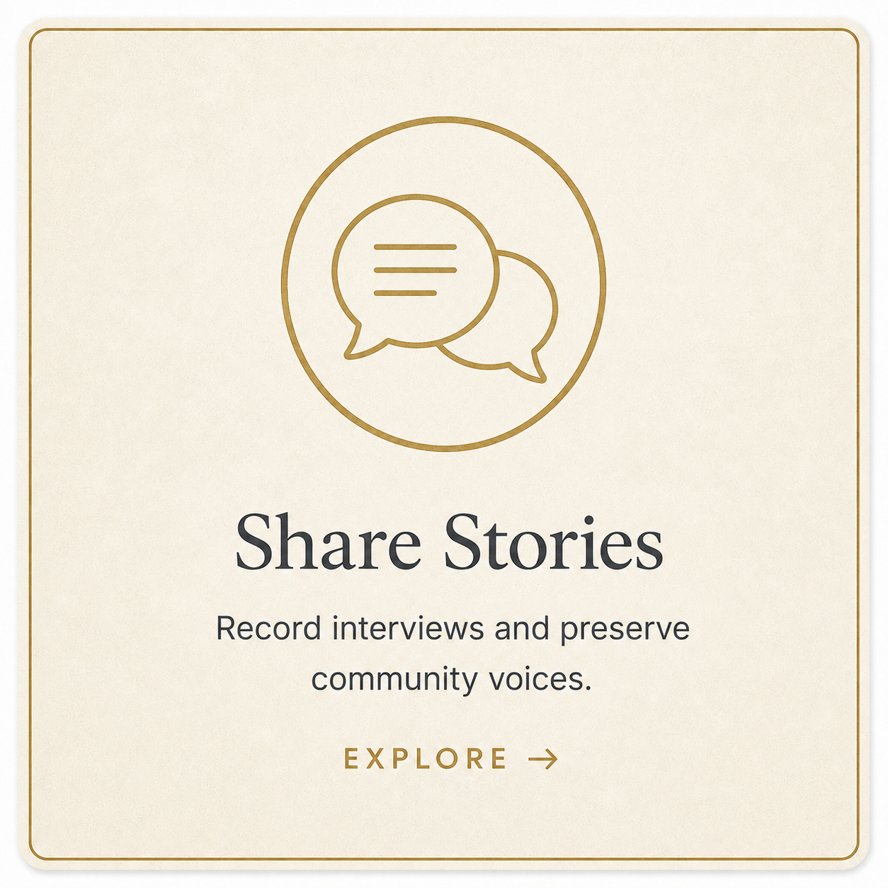 Share Stories - record interviews and preserve community voices