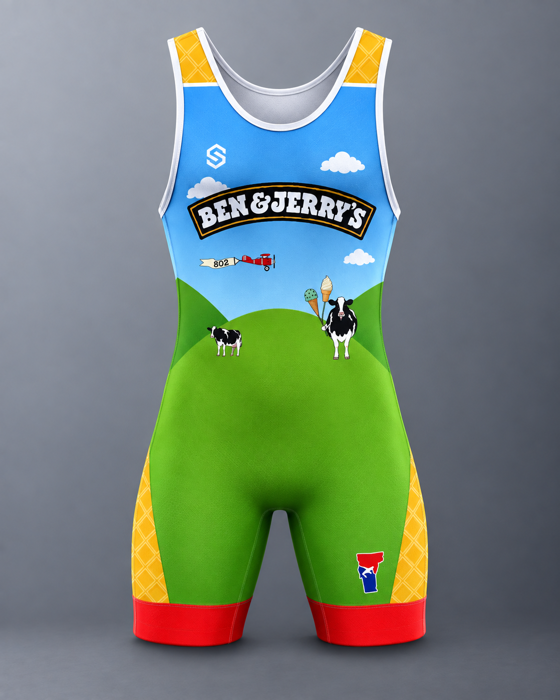 Ben and Jerry's Ice cream Wrestling Singlet