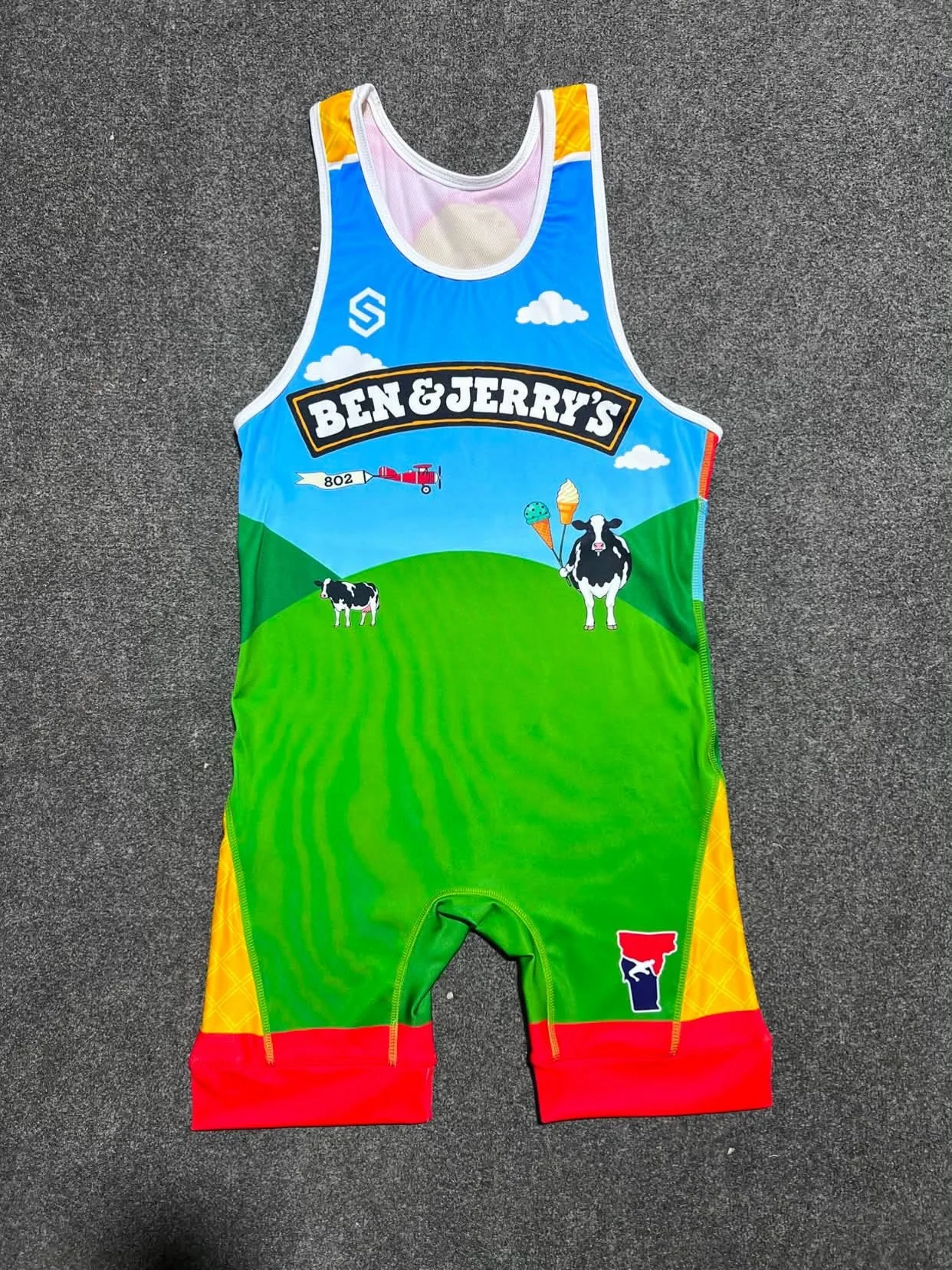 Ben and Jerry&rsquo;s Tribute Suplex Sells Singlet🍦🍨

Available in Small Medium and Large 

Purchase in Link Bio Or DM me for discount