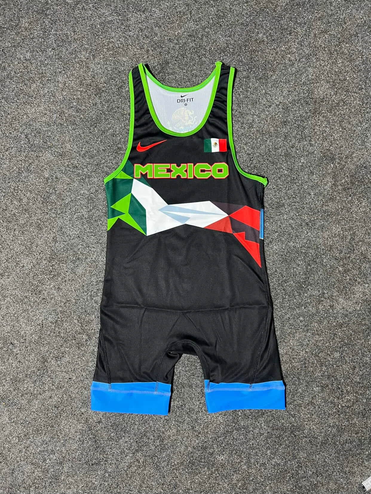 Black Green Flag Mexico Singlet
