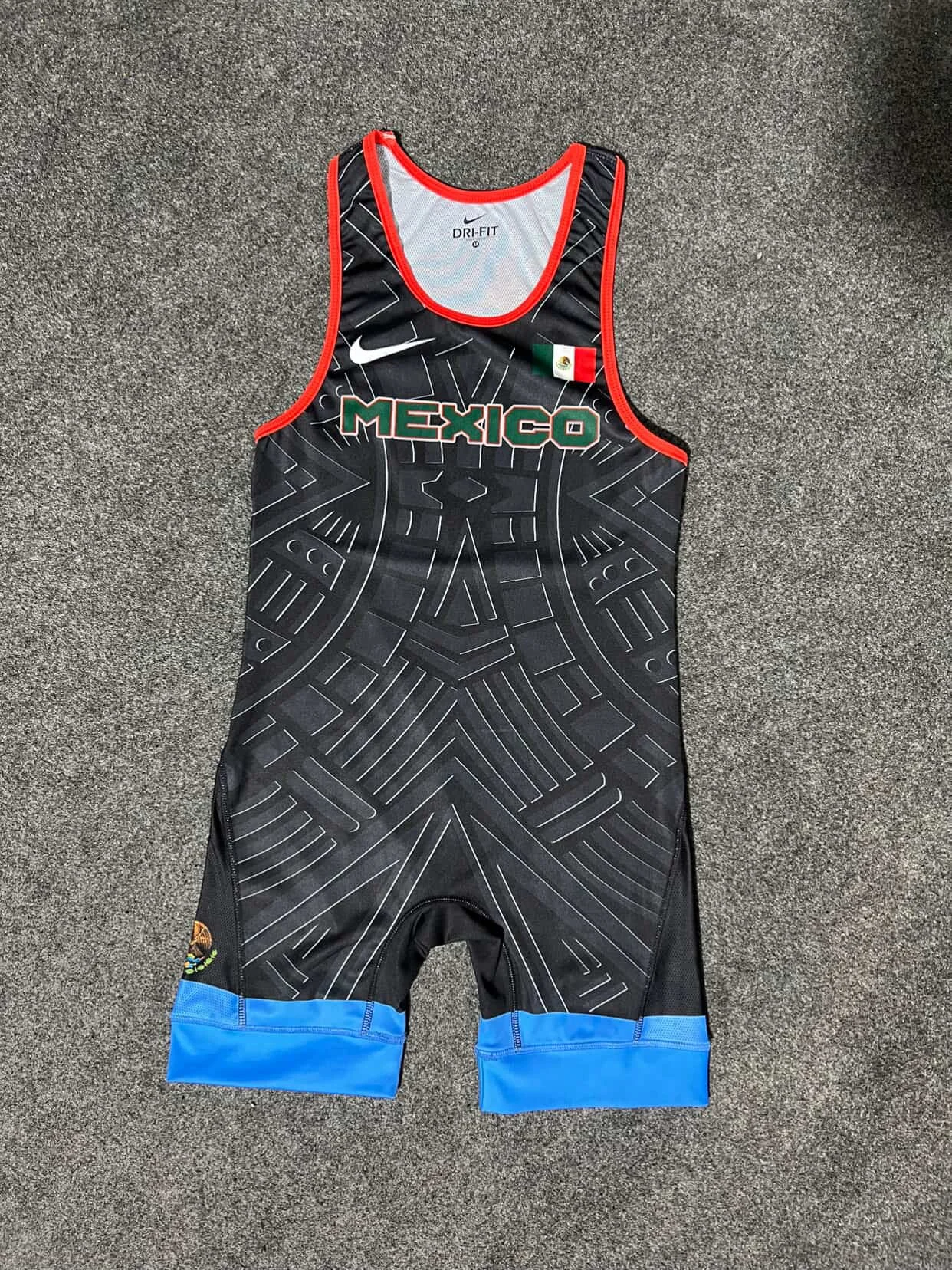 Black Aztec Wrestling Singlet
