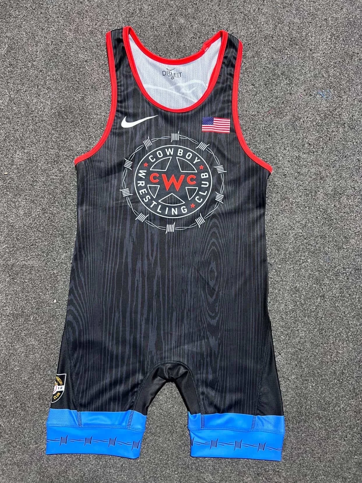 Cowboy Wrestling Singlet Blue
