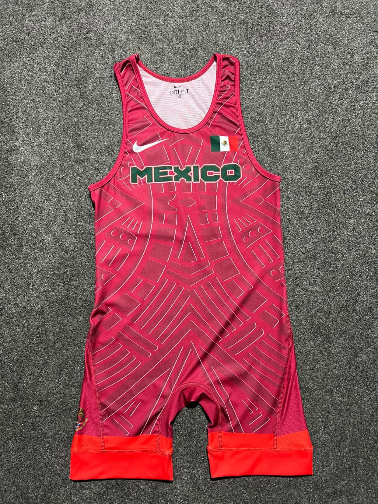 Crimson Aztec Mexico Wrestling Singlet