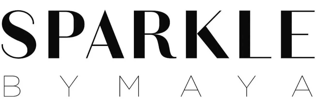 The image displays the word 'SPARKLE' in large bold black letters and the phrase 'BY MAYA YAA' in smaller, thin black letters below it.