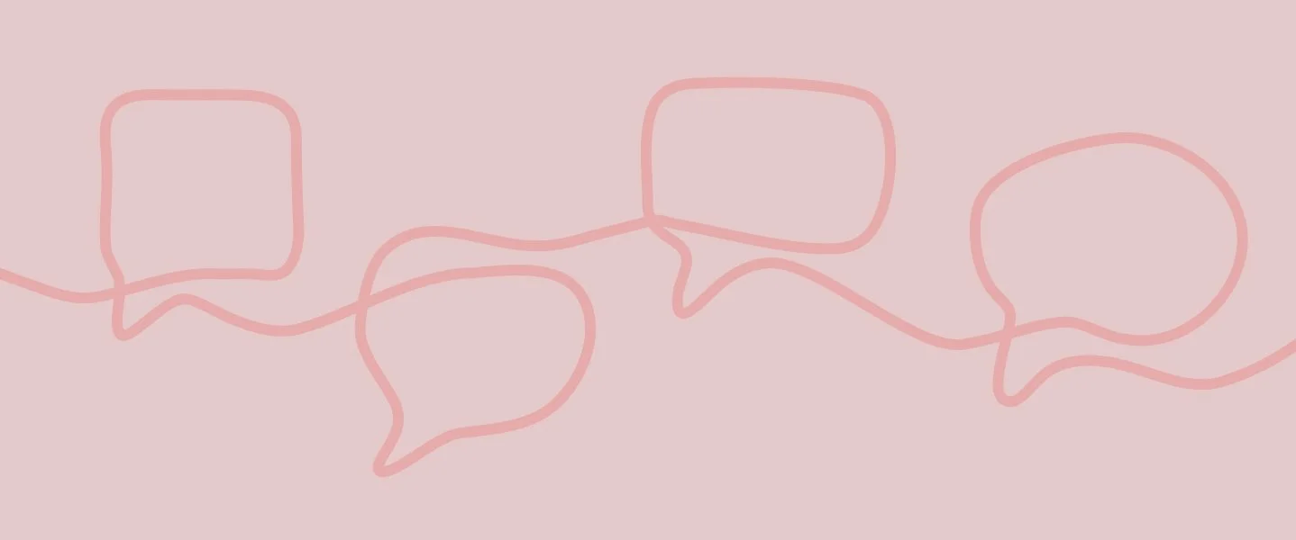 A pink background with a simple, continuous line drawing of a brain.