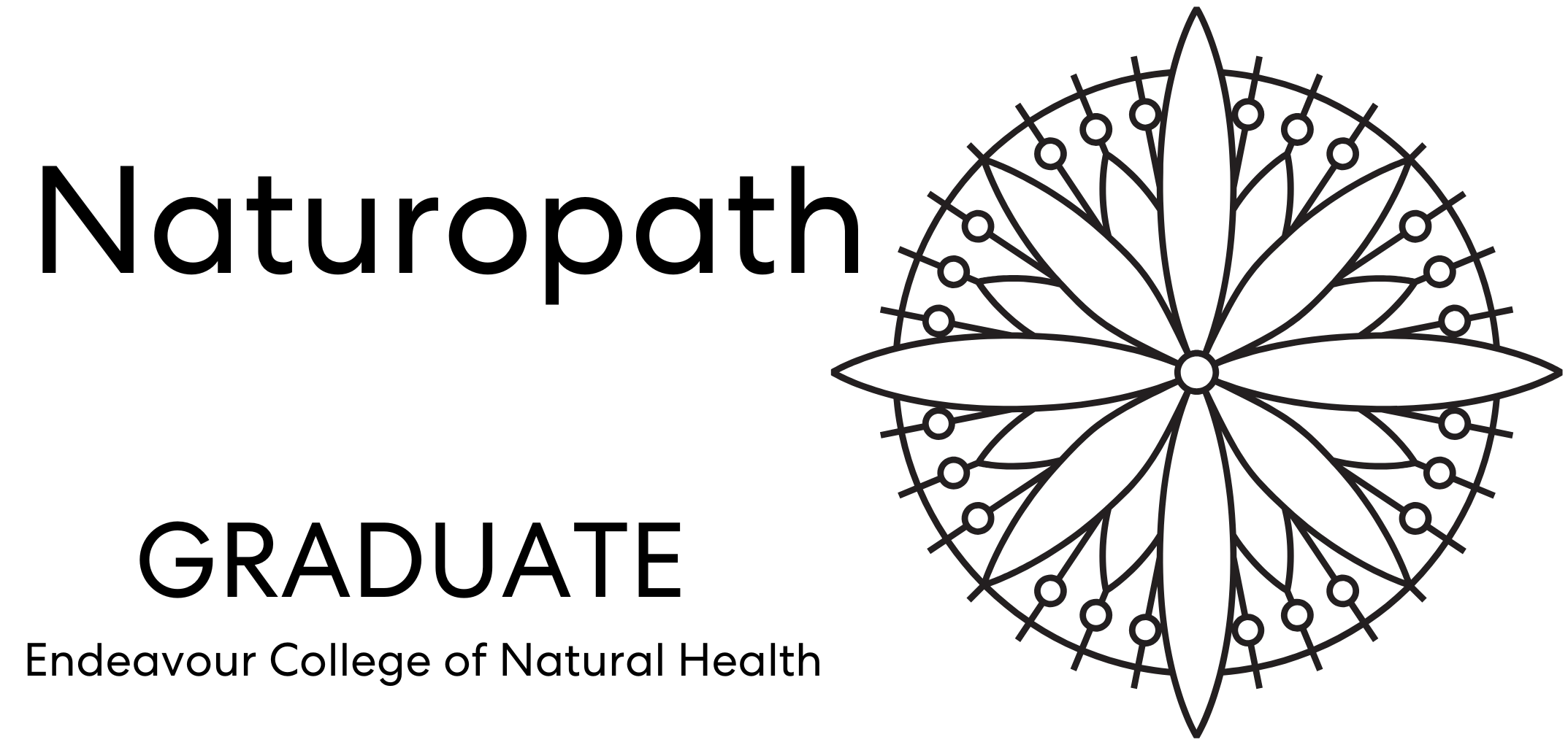 A black background with a minimal white outline of a geometric floral pattern on the right side.
