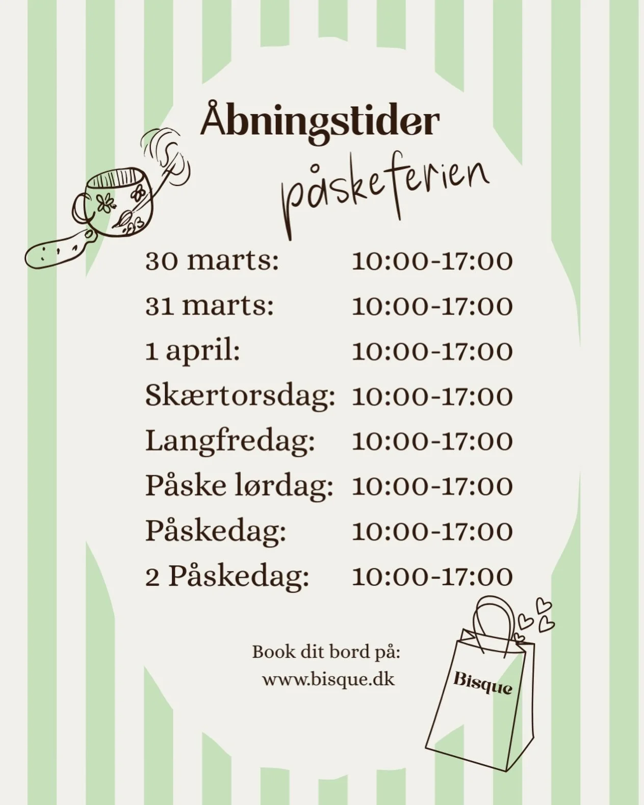 Kreativ pause fra &aring;rets p&aring;skefrokoster? Book dit bord nu 🐣 

Vi ses i Bisque 🎨 

#roskilde #bisque #keramik #paintyourownpottery #hygge