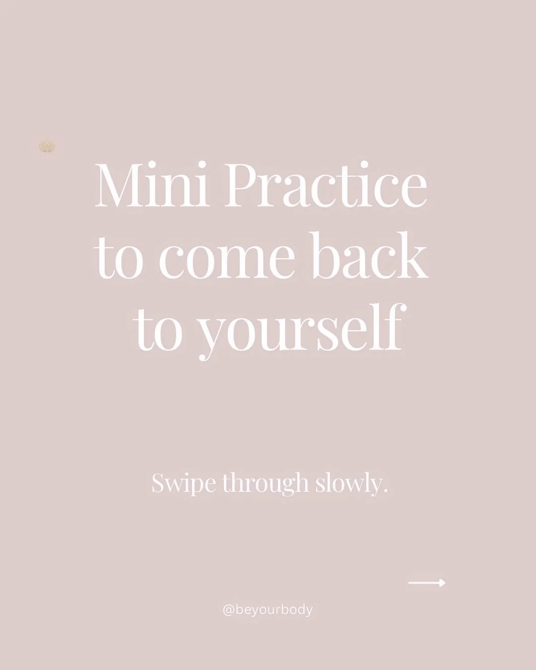 Be Your Body. 
Sometimes all it takes is a few minutes to come back to yourself.
Here&rsquo;s a short embodiment practice to shake off tension, reconnect with your breath and land back in your body.
No tools needed &mdash; just you, your presence, an