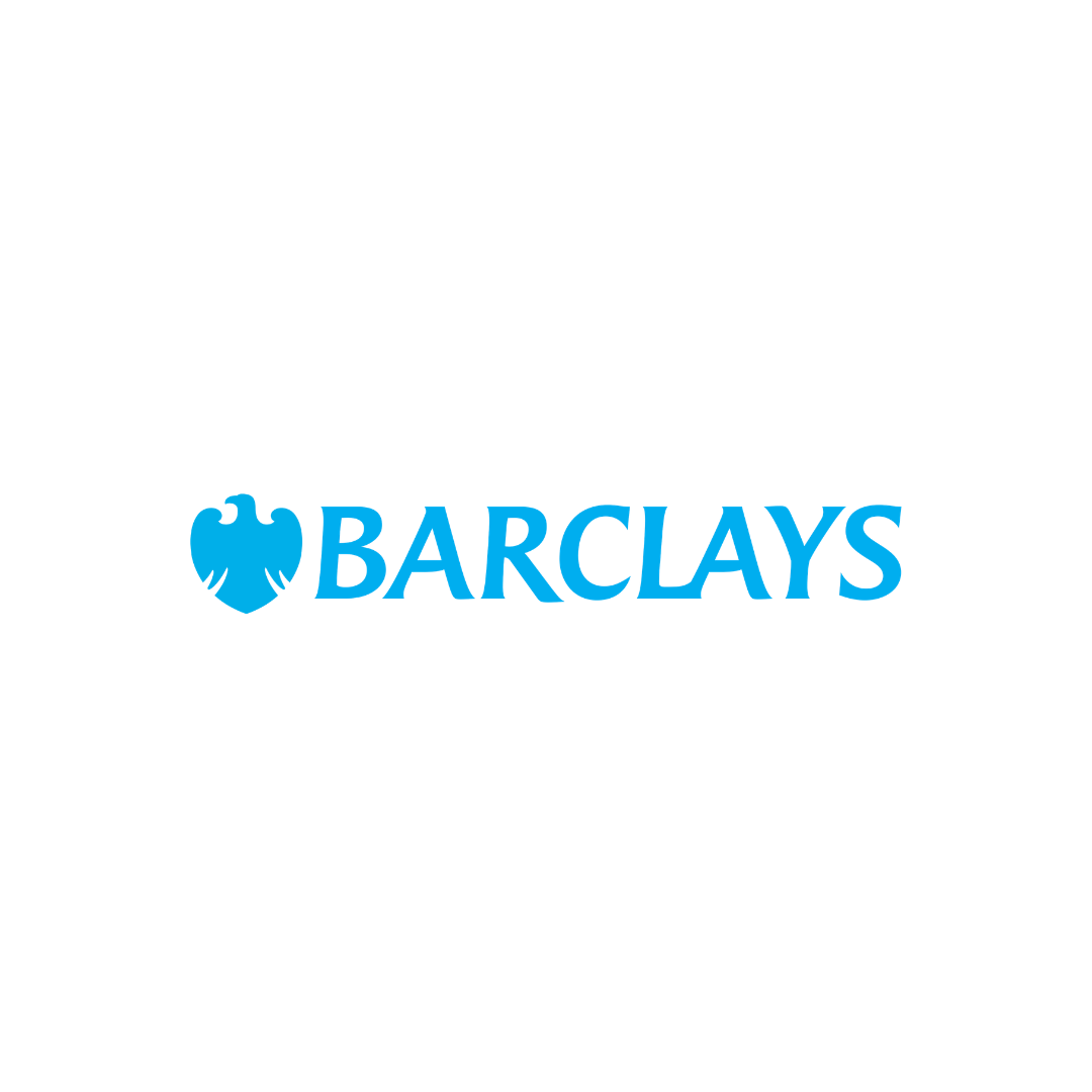 Barclays logo with blue eagle symbol and blue text on white background.