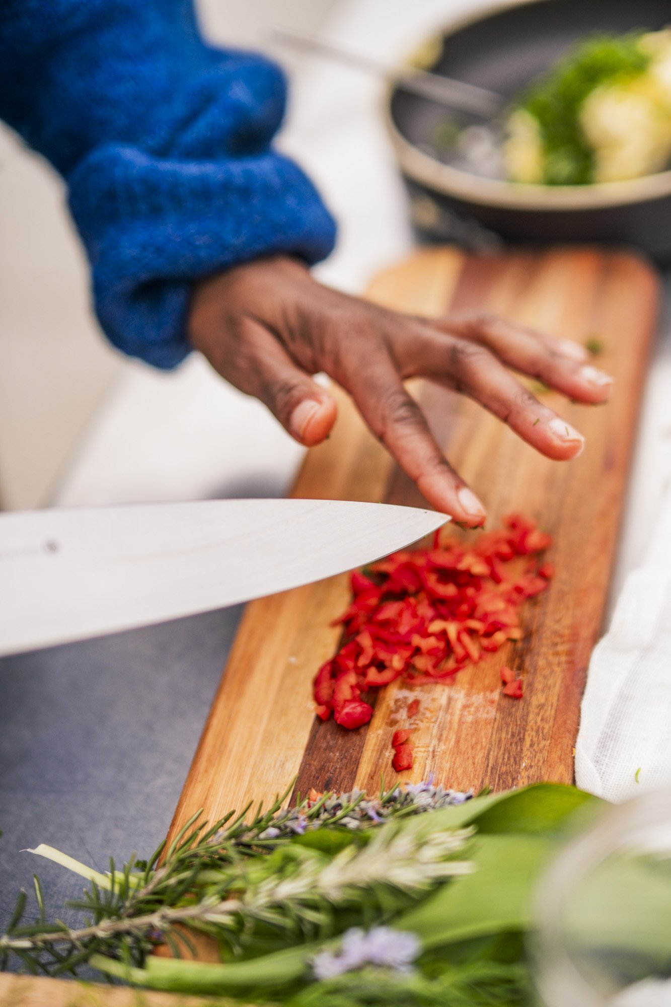 Michel Gonzaga offers lunch with lots of vegetables