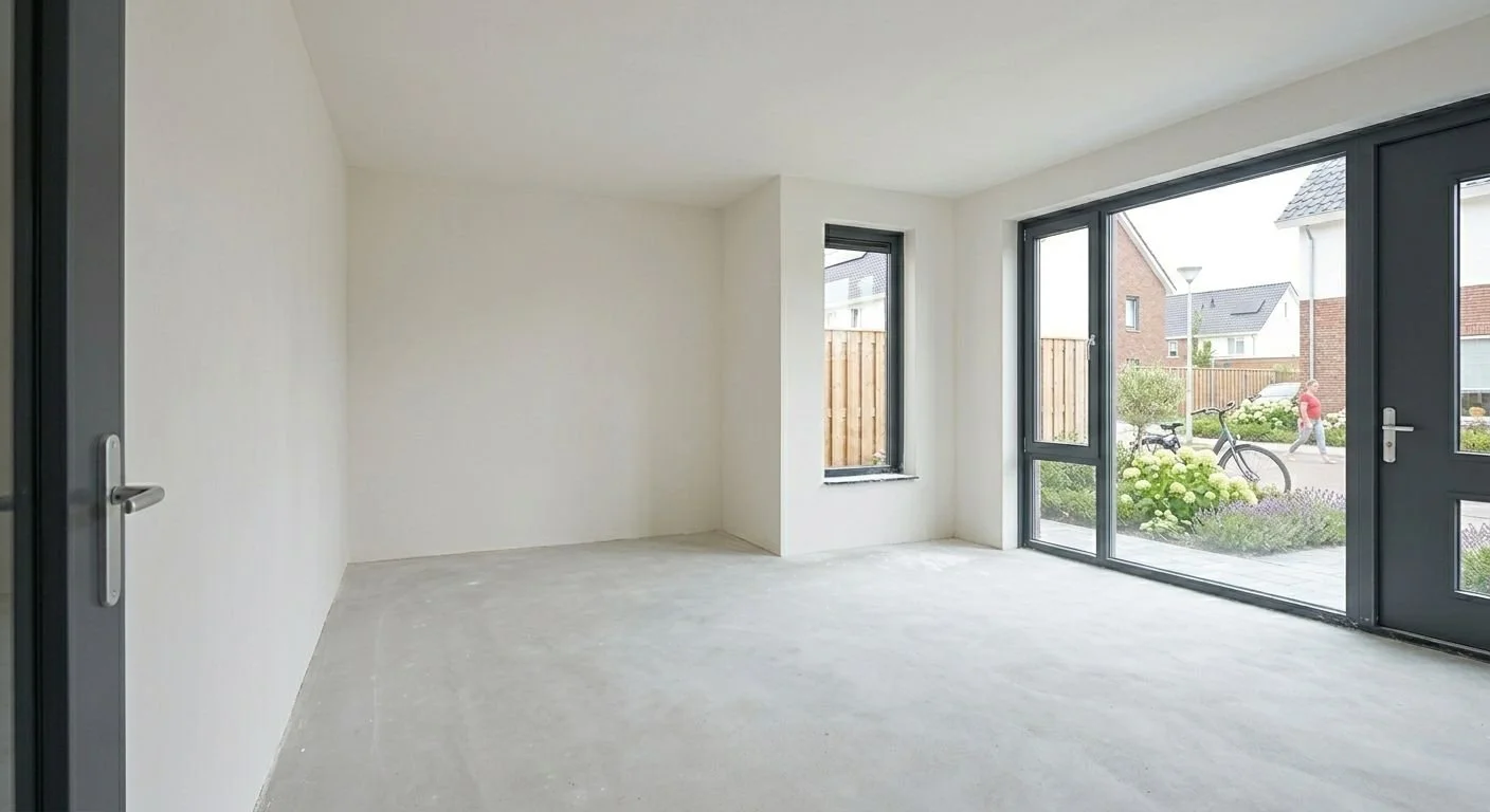 nieuwbouw woning stucwerk