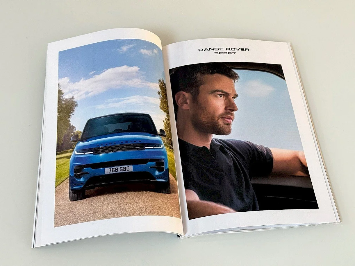 Wired magazine print advertising for Range Rover Sport starring Theo James