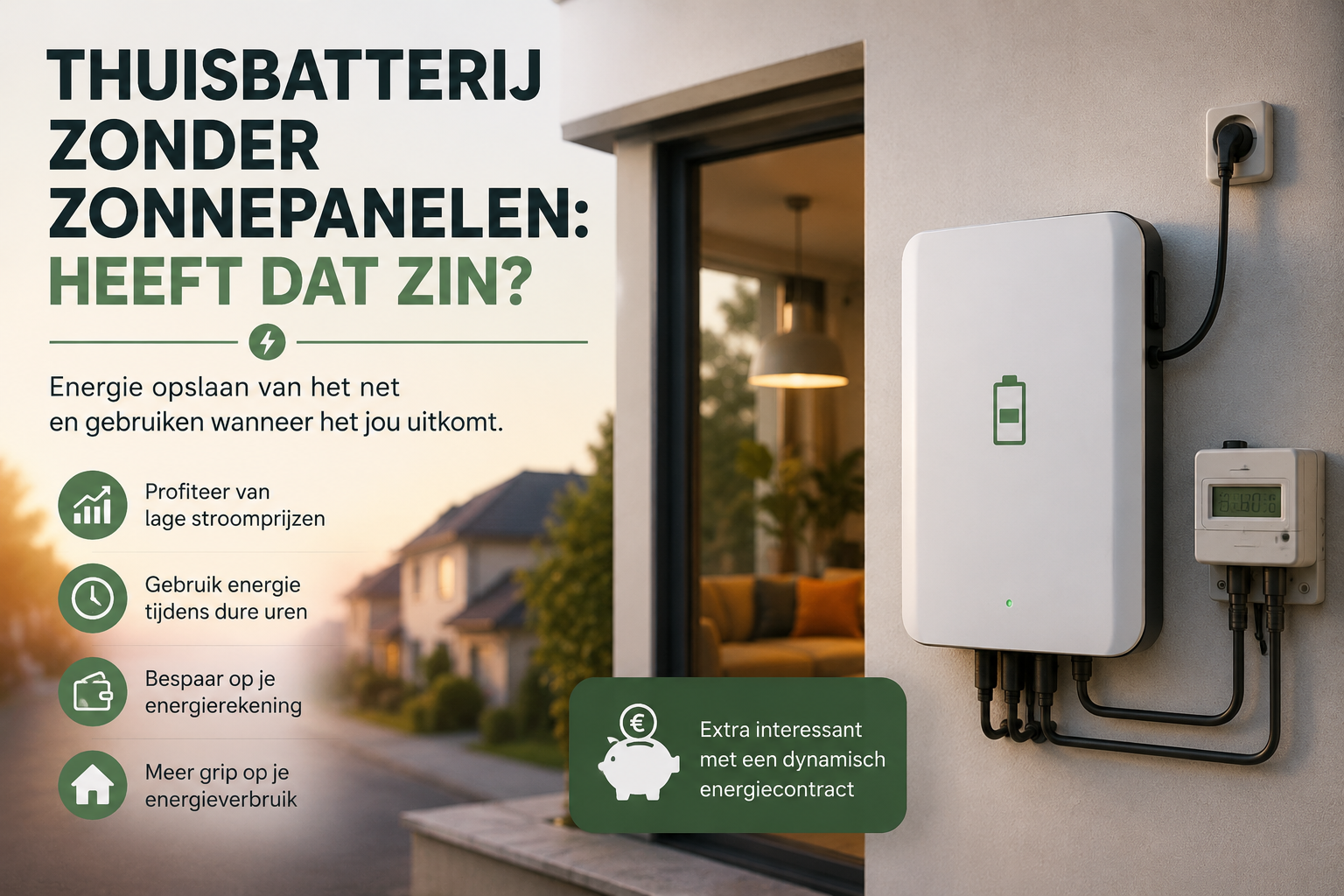 Thuisbatterij zonder zonnepanelen: heeft dat zin?