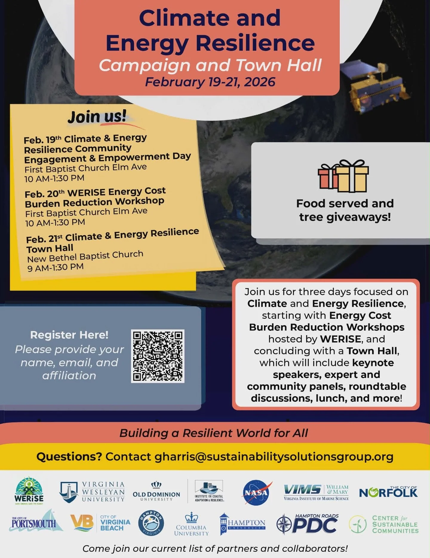 From our friends at Sustainability Solutions Group, below are the details for the Climate &amp; Energy Resilience Campaign &amp; Town Hall! Thank you Garry Harris for putting this initiative together for our Portsmouth community!
