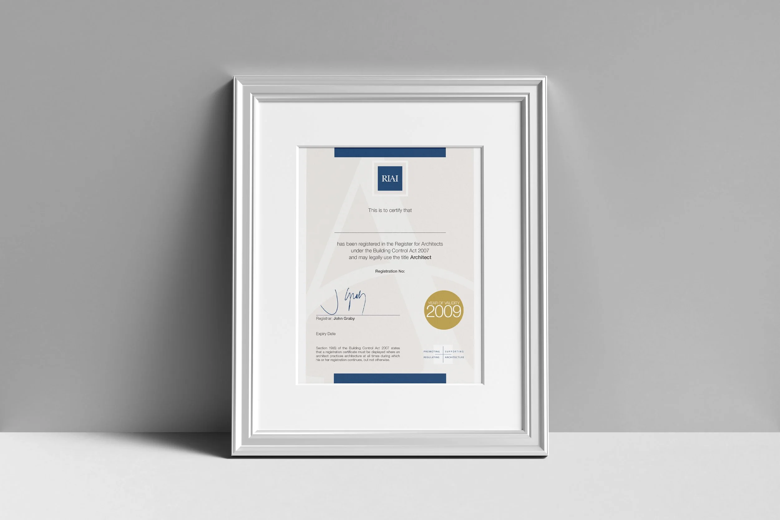 RIAI Certificate Design