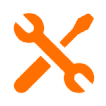 Icon of a wrench and a screwdriver crossed.