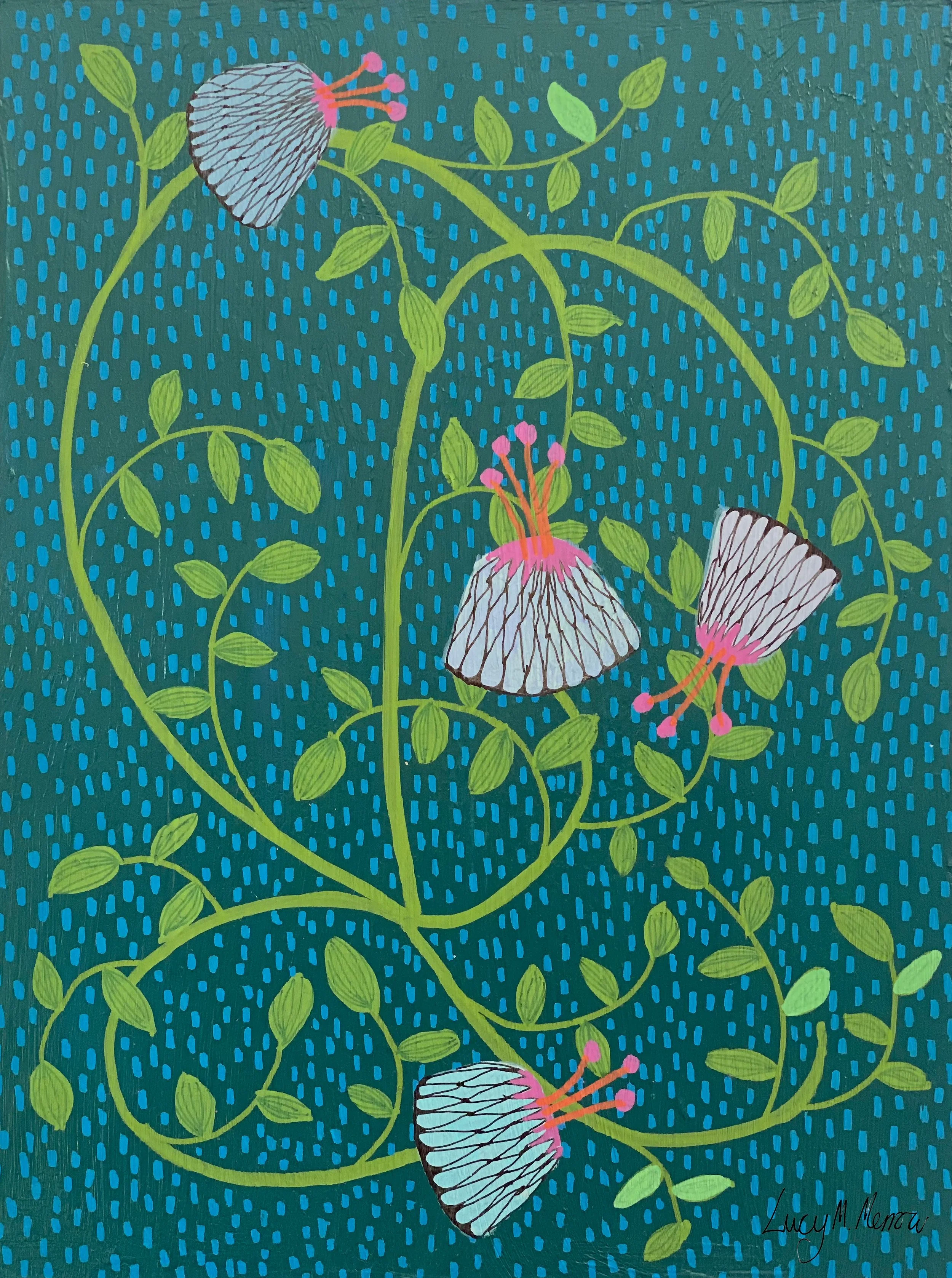 Green Smoke Ophelia - acrylic on board