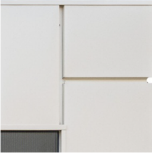 Close-up van witte kasten of lades