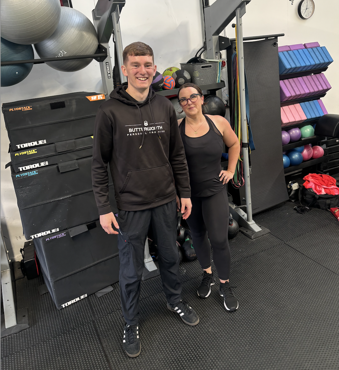 Josh Butterworth, Burnley PT  with client enjoying the results of continued effort.
