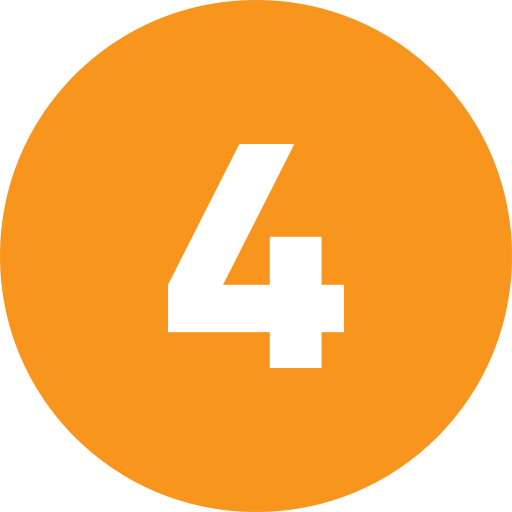 Orange circle with white number 4 in the center.