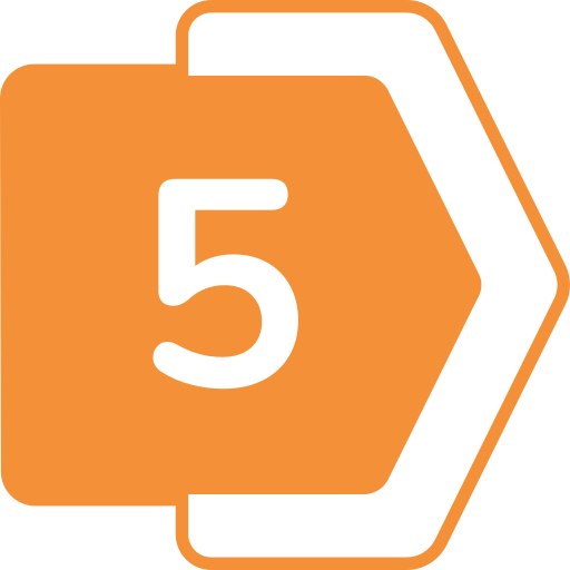 Icon of a drawstring bag with the number 5 on it.