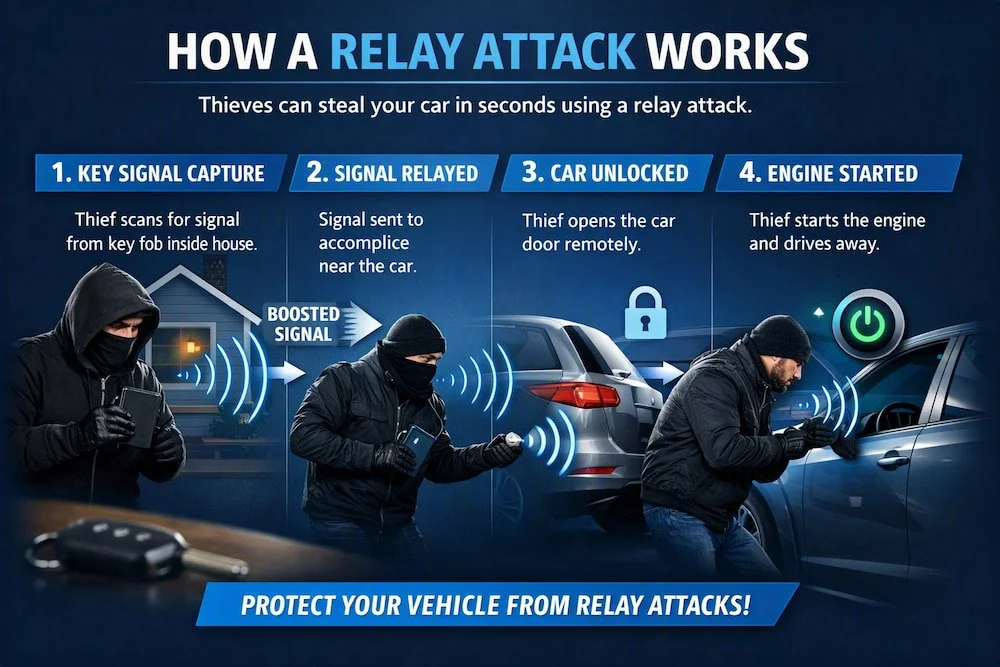 Illustration demonstrating how a relay attach works