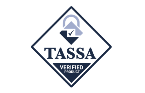 TASSA security and certification logo with a checkmark.