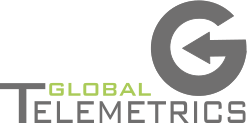 Logo of Global Telemetrics with a circular arrow symbol and stylized text.